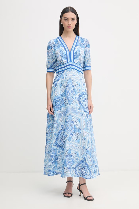 Hale Bob sukienka letnia lniana Ginevra niebieski 61MM654A