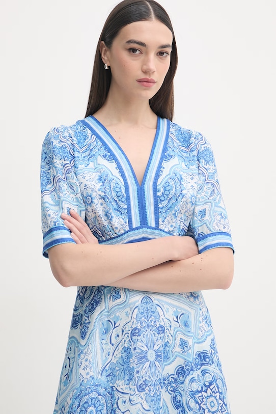 Hale Bob sukienka letnia lniana Ginevra niebieski 61MM654A