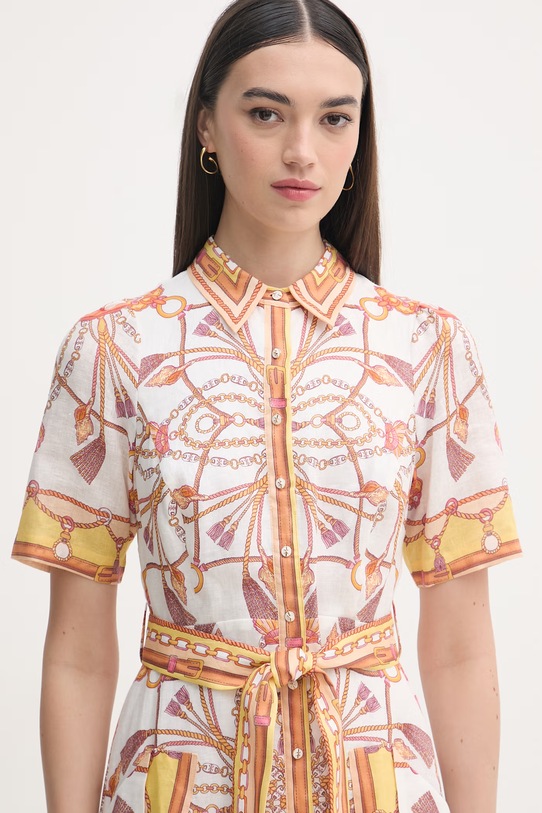 Hale Bob sukienka letnia lniana Aula biały 61SG670A