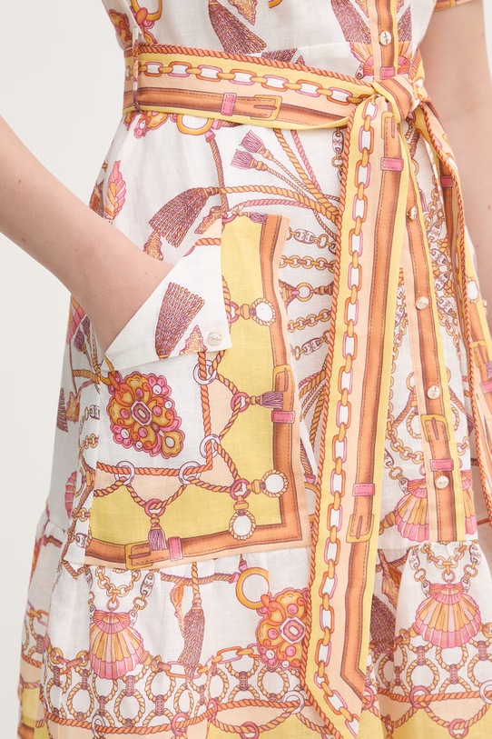 Hale Bob sukienka letnia lniana Aula 61SG670A biały