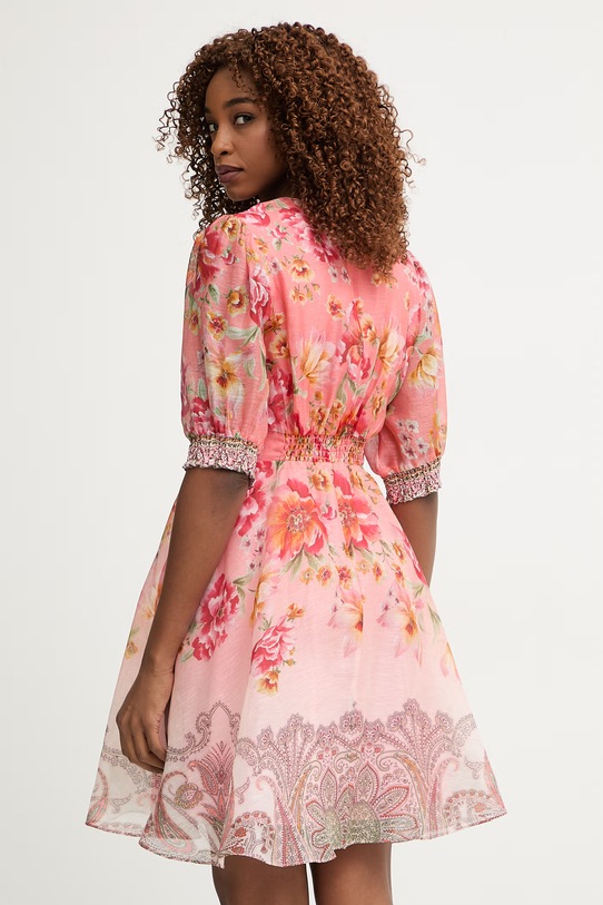 Odzież Hale Bob sukienka z jedwabiem Kaeli 62DW624A różowy