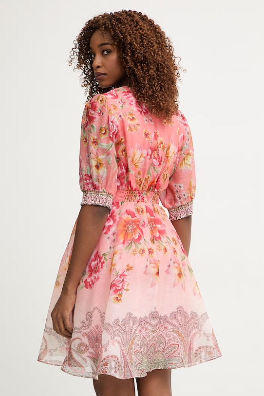 Odzież Hale Bob sukienka z jedwabiem Kaeli 62DW624A różowy