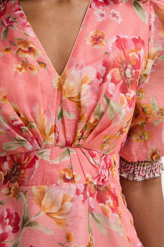 Hale Bob sukienka z jedwabiem Kaeli 62DW624A różowy