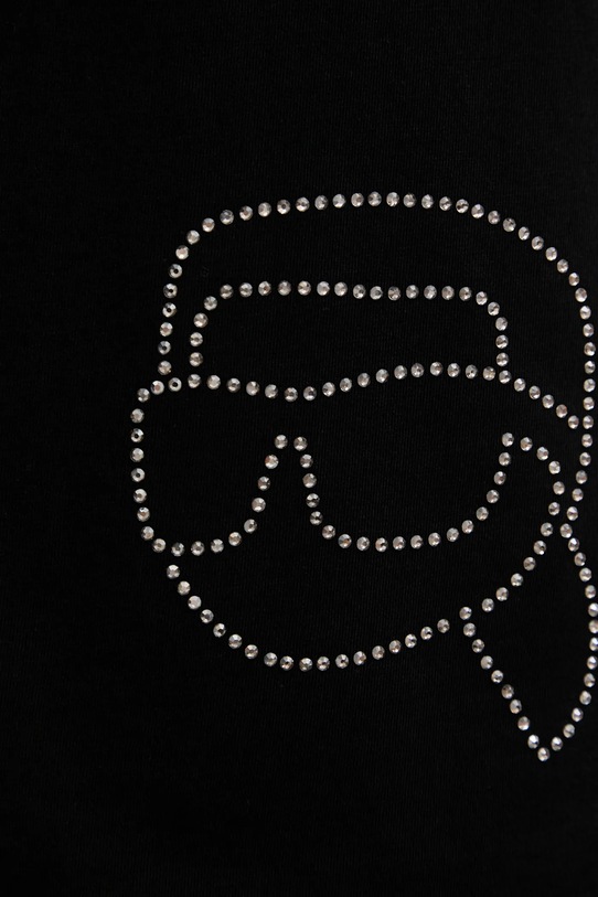 Karl Lagerfeld sukienka plażowa bawełniana IKON czarny B1W46055