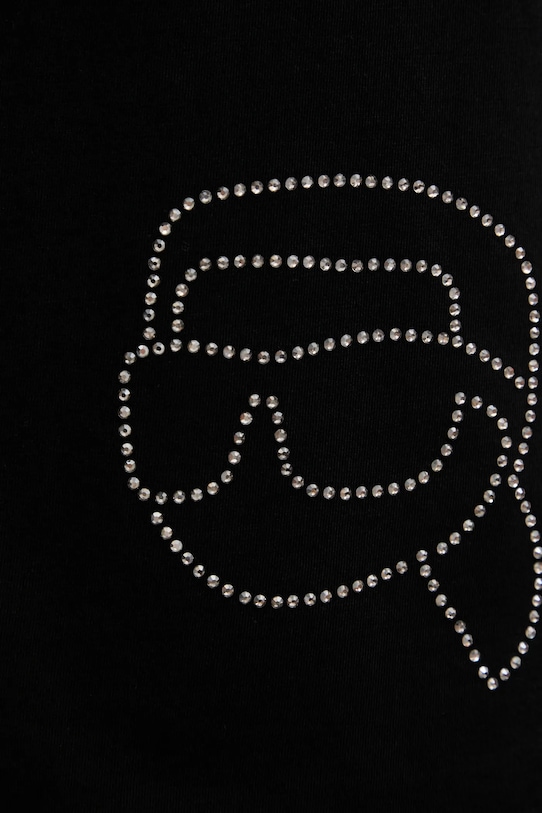 Karl Lagerfeld sukienka plażowa bawełniana IKON czarny B1W46055