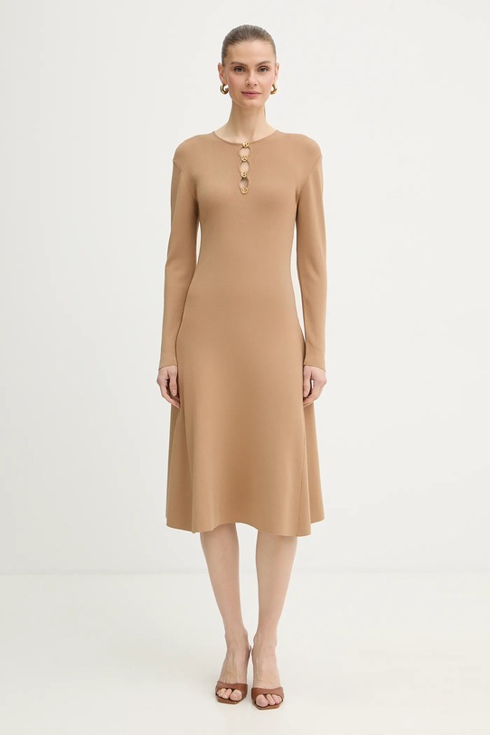 Karl Lagerfeld sukienka KARL DAILY z elastanem beżowy B1W13003