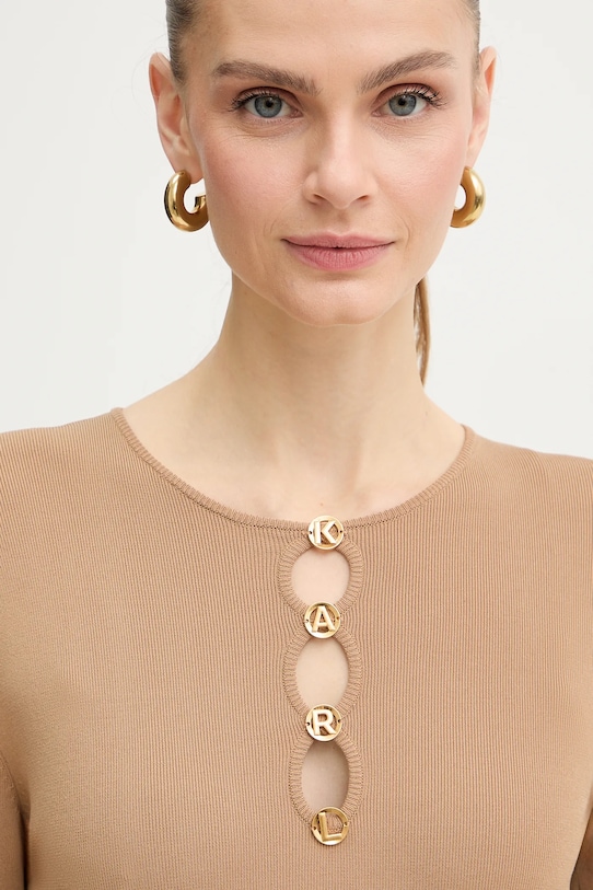 Karl Lagerfeld sukienka KARL DAILY beżowy B1W13003