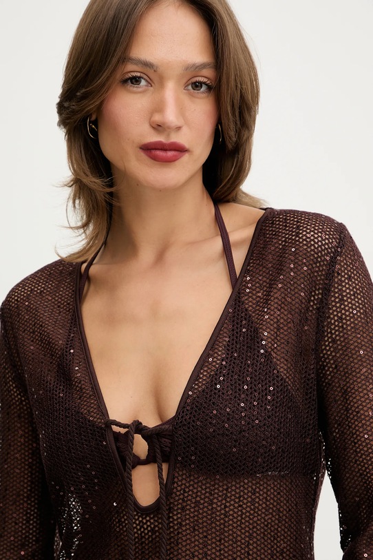 Karl Lagerfeld sukienka plażowa brązowy B1W46037