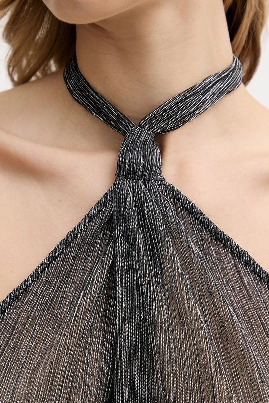 Karl Lagerfeld sukienka plażowa SIGNATURE srebrny B1W46018