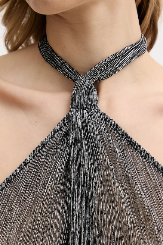 Karl Lagerfeld sukienka plażowa SIGNATURE srebrny B1W46018