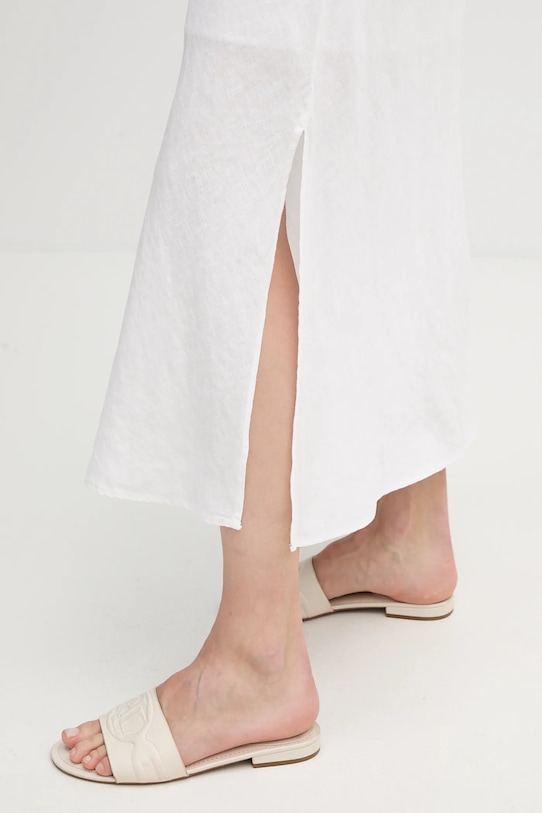 Dkny sukienka lniana P4KBCZ70 biały
