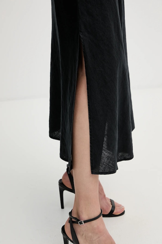 Dkny sukienka lniana P4KBCZ70 czarny