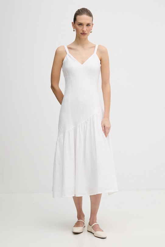 Dkny sukienka lniana casual biały P5JNCD88