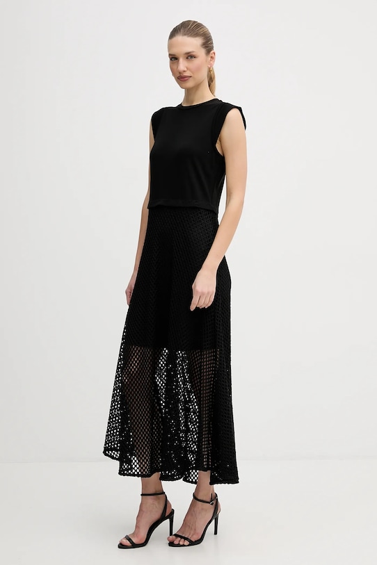 Dkny sukienka P5KD8DQY czarny SS26