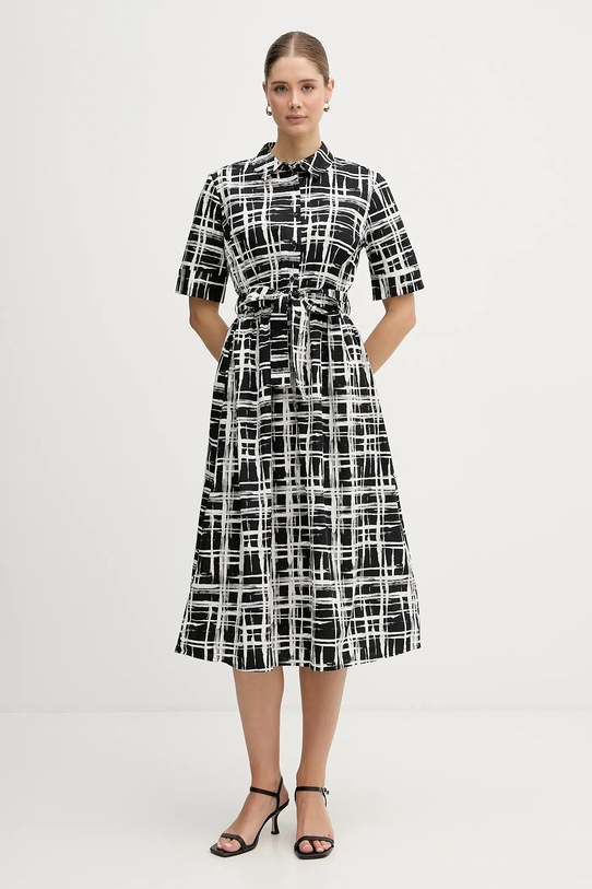 Dkny sukienka bawełniana wzorzyste czarny DD5A1120