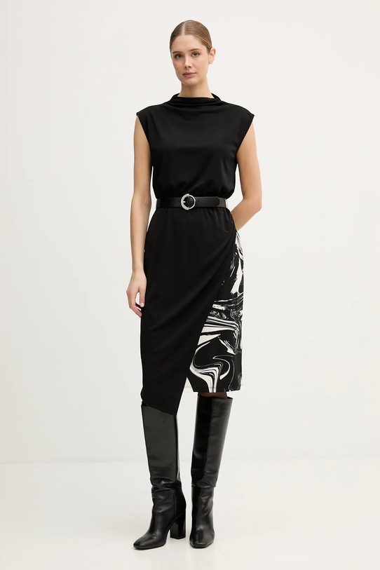 Dkny sukienka midi czarny DD5J2P42