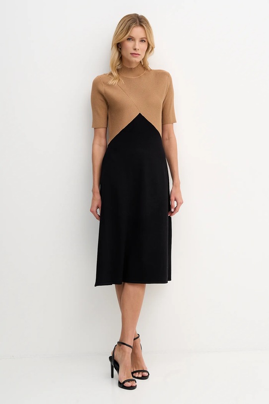 Dkny sukienka DD5D5150 brązowy SS26