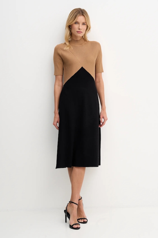 Dkny sukienka DD5D5150 brązowy SS26