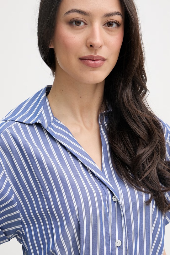 DKNY sukienka letnia bawełniana niebieski DD5A1P12