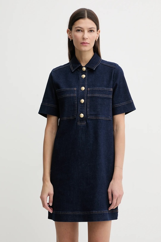 Dkny sukienka jeansowa z elastanem granatowy DJ5D9126