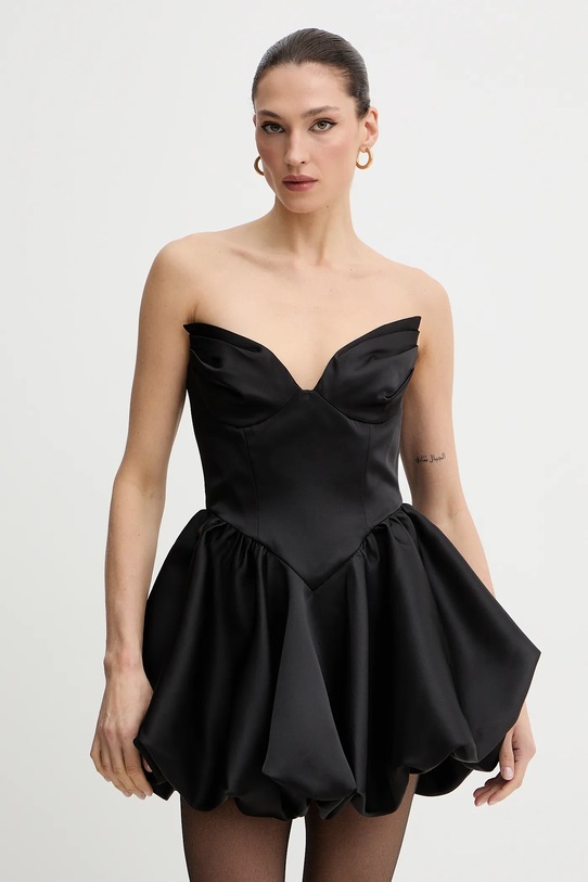 Bardot sukienka rozkloszowany czarny 60137DB