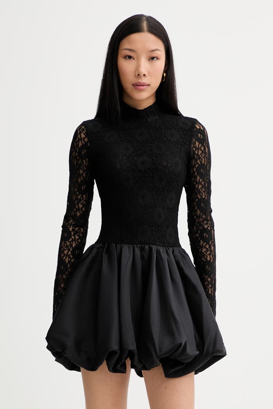 Bardot šaty s rozšíreným strihom čierna 60191DB