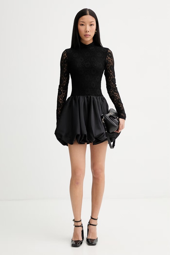 Bardot šaty s rozšíreným strihom 60191DB čierna SS26