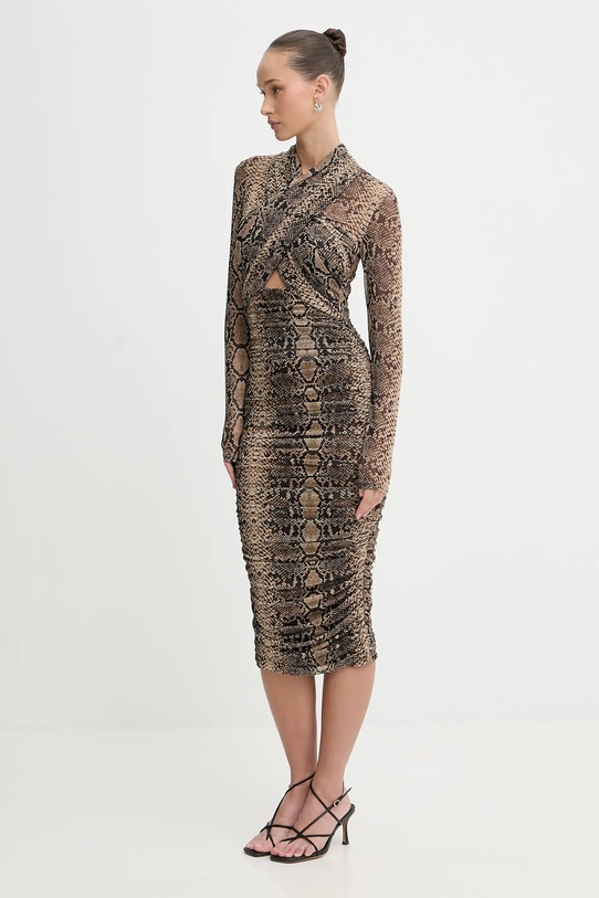 Bardot sukienka 56305DB4 brązowy SS26