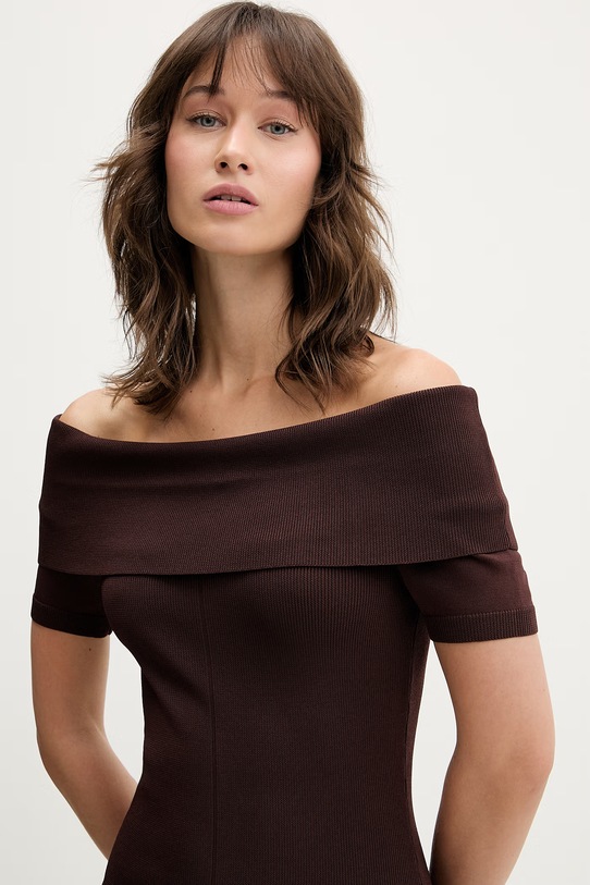 Bardot sukienka brązowy 60162DB