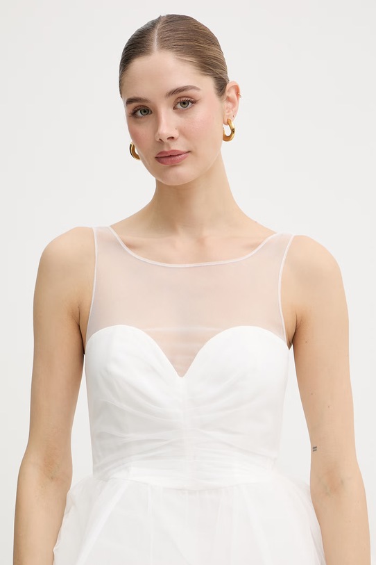 Bardot sukienka rozkloszowana 60223DB beżowy