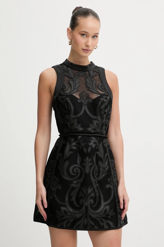 Bardot sukienka rozkloszowany czarny 60227DB