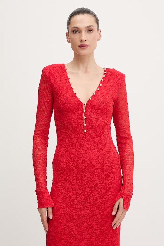 Bardot sukienka czerwony 60239DB