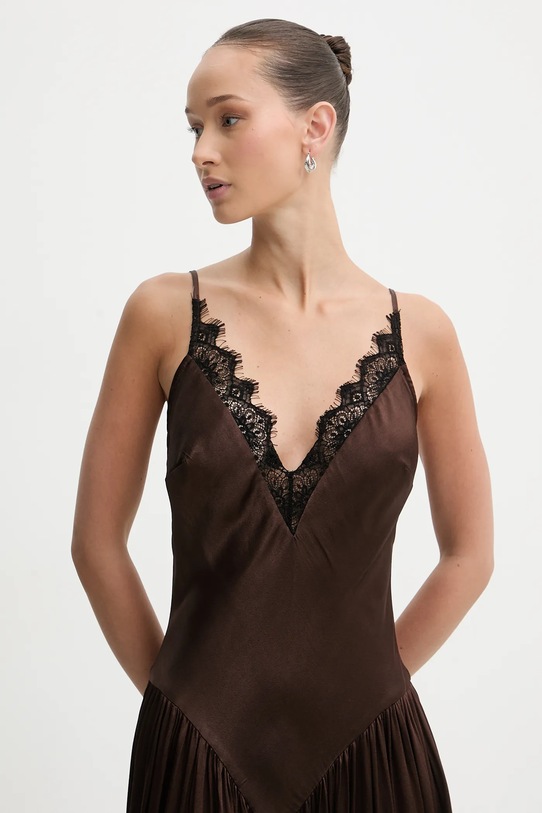 Bardot sukienka wiskozowa brązowy 60248DB