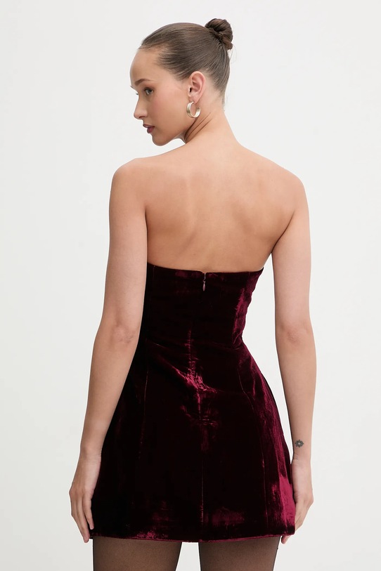 Odzież Bardot sukienka welurowa 60276DB bordowy