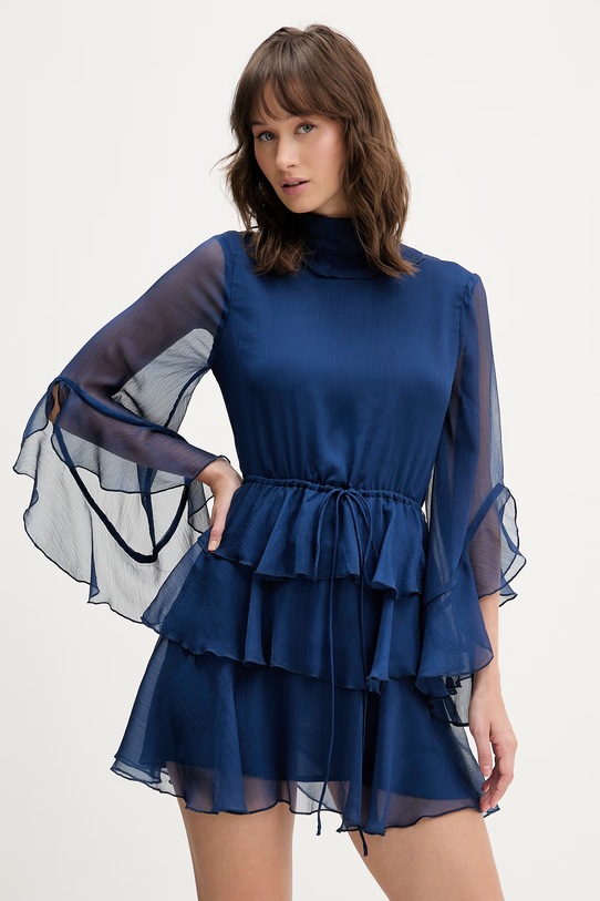 Bardot sukienka trzy czwarte granatowy 60273DB