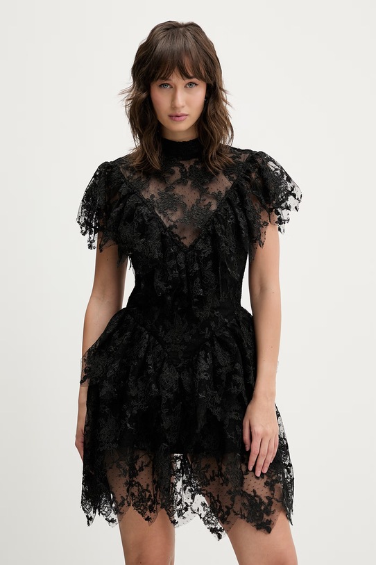 Bardot sukienka rozkloszowany czarny 60305DB