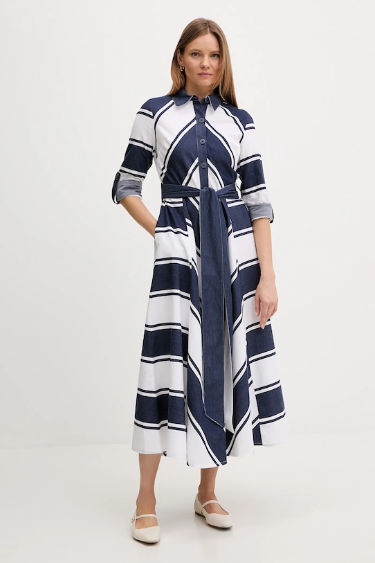 Joseph Ribkoff sukienka bawełniana 261936 granatowy SS26