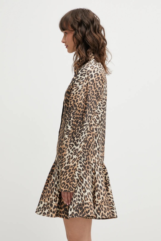 GANNI sukienka A1030184 beżowy SS26