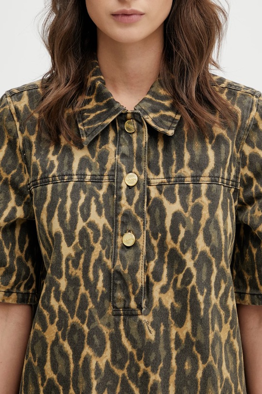 GANNI sukienka jeansowa zielony A1030096