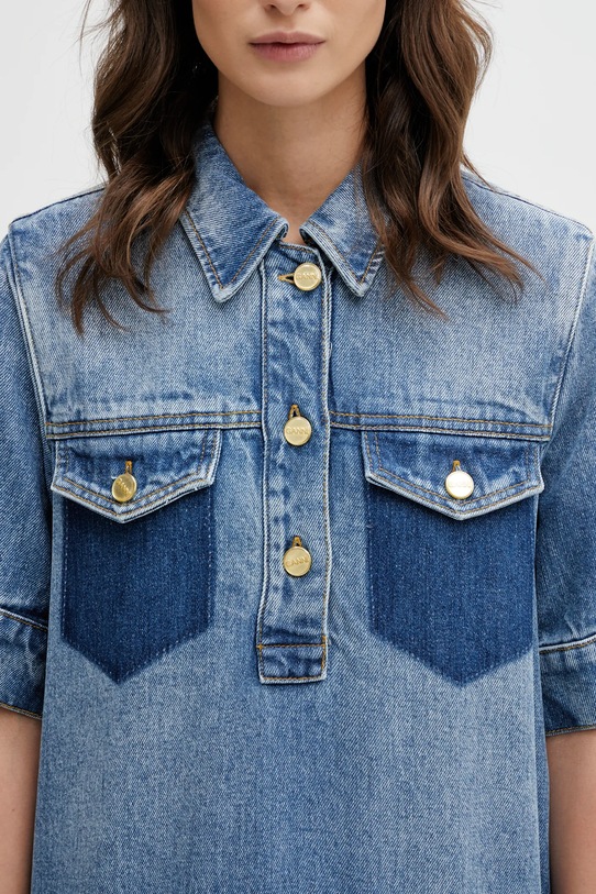 GANNI sukienka jeansowa niebieski A1030154