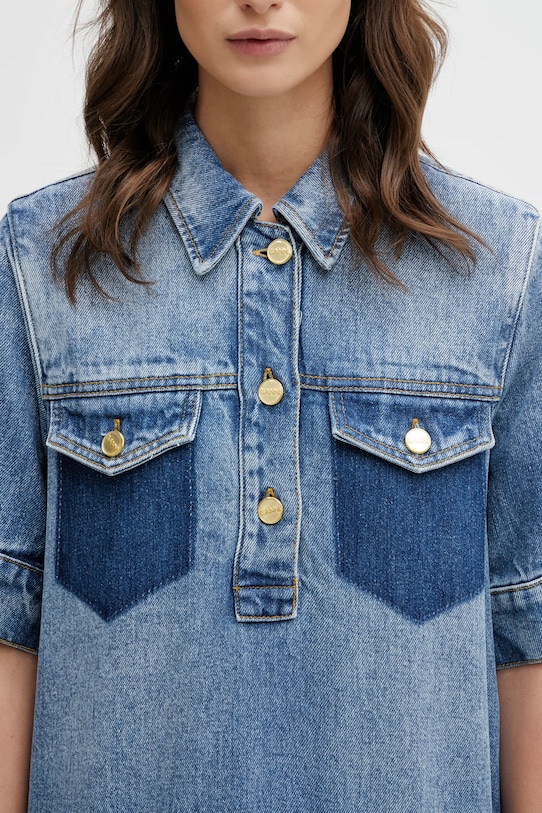 GANNI sukienka jeansowa niebieski A1030154