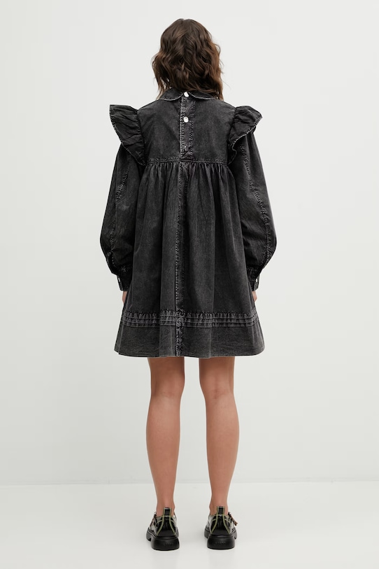 Odzież GANNI sukienka bawełniana A1030125 czarny