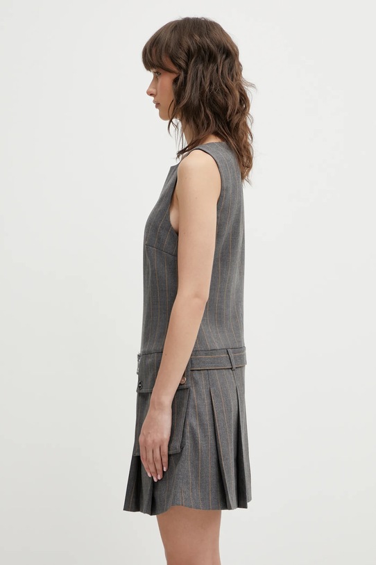 GANNI sukienka z dodatkiem wełny A1030180 A1030180 szary SS26