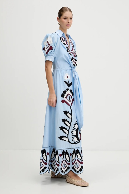 Farm Rio sukienka bawełniana 344655 niebieski SS26