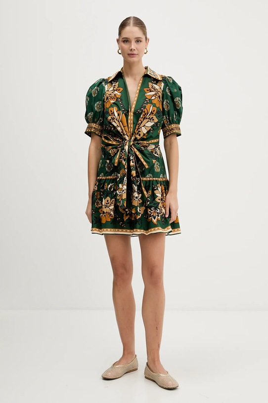 Farm Rio sukienka bawełniana 351134 zielony SS26