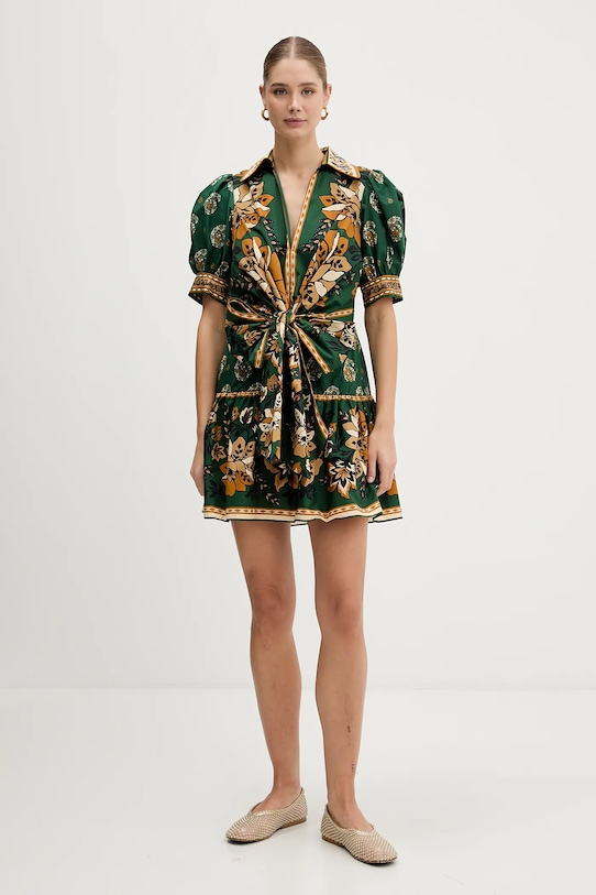 Farm Rio sukienka bawełniana 351134 zielony SS26