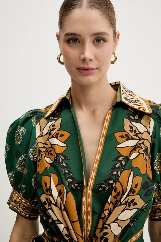 Farm Rio sukienka bawełniana zielony 351134