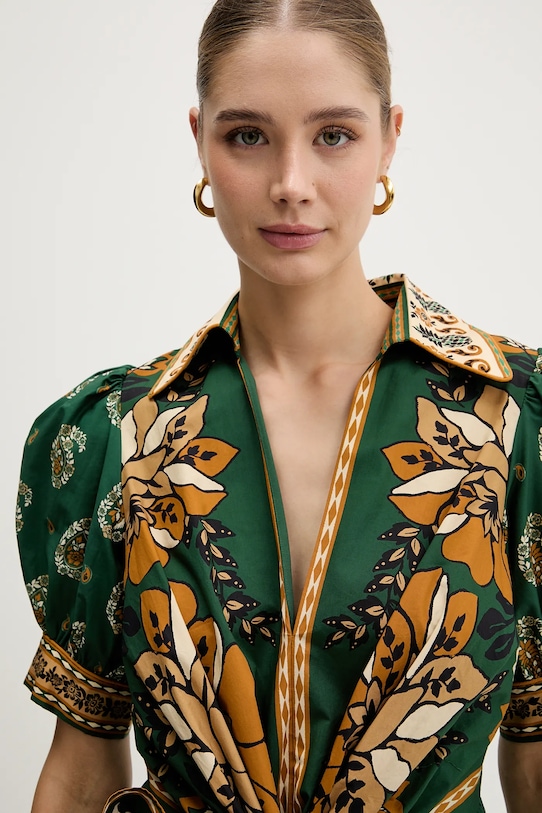 Farm Rio sukienka bawełniana zielony 351134