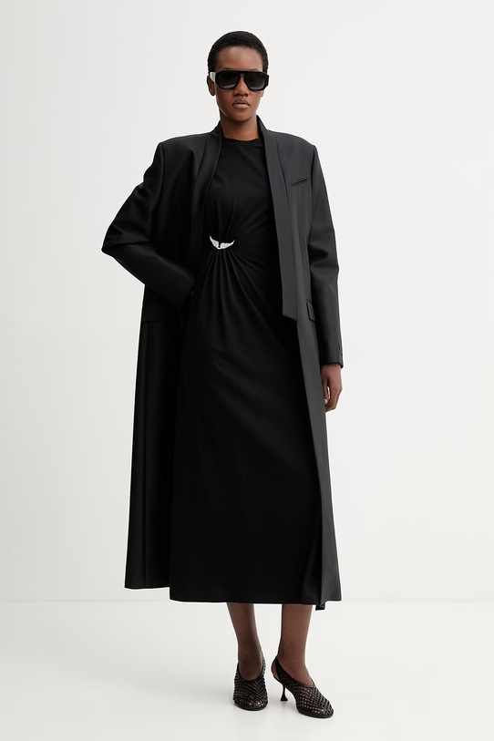 Bavlněné šaty ZADIG&VOLTAIRE JWDR01133 černá SS26