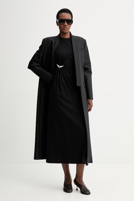 Bavlněné šaty ZADIG&VOLTAIRE JWDR01133 černá SS26